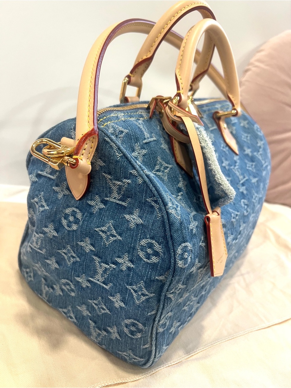NEW🔥Louis Vuitton Denim Speedy Soft 30 - Picture 7 of 9